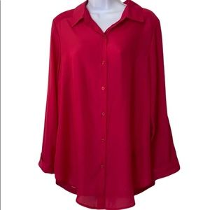 ALYX Semi Sheer Button Down Shirt Fuchsia Sz L